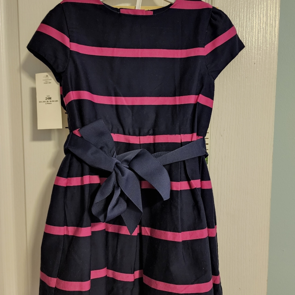 Baby Ralph Lauren dress with bloomers. Navy and pink. Sz 24M.